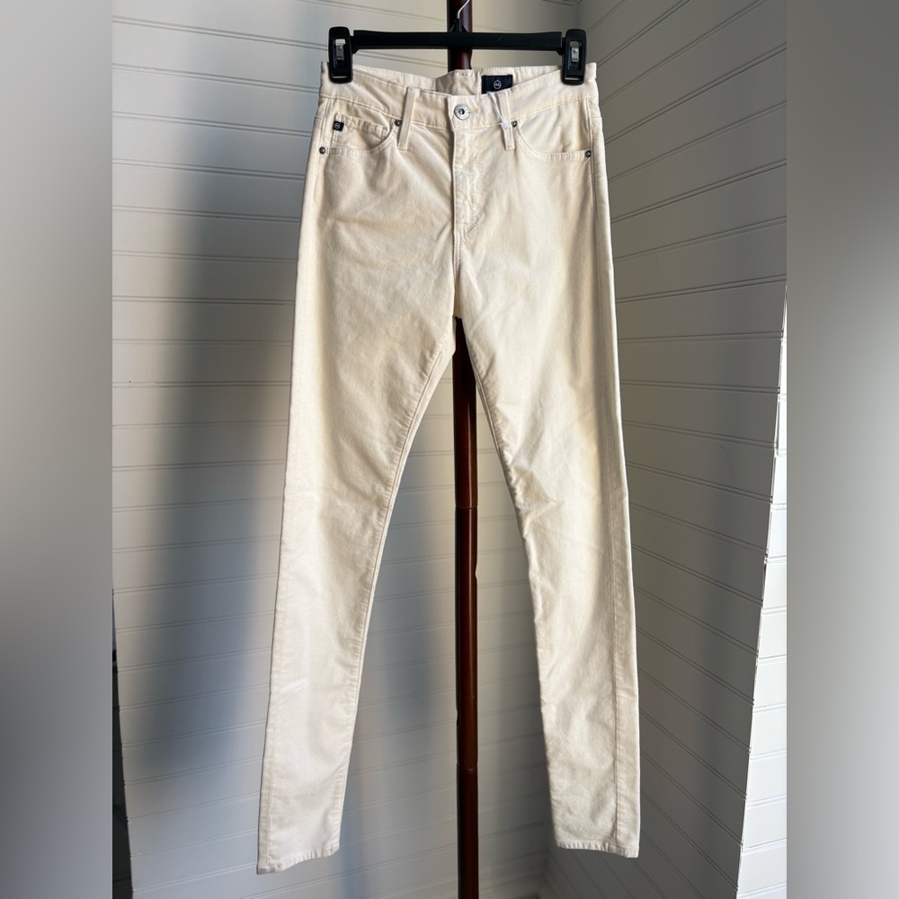 AG Adriano Goldschmied Cream High-Rise Skinny Jeans
